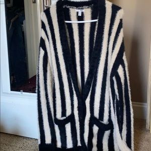 Amuse Society black/white striped cardigan sz S Sm